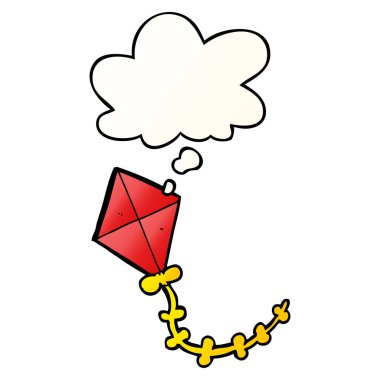 karikatür uçurtma ve pürüzsüz degrade tarzında düşünce balonu