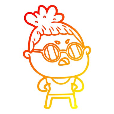 sıcak degrade çizgi çizim karikatür kadın rahatsız