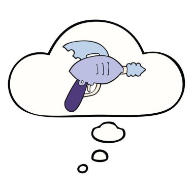 karikatür ışın silah ve düşünce balonu