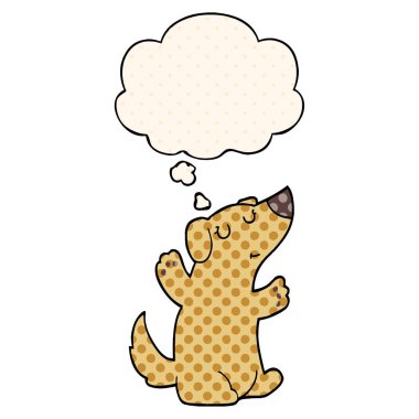 çizgi film köpek ve çizgi roman tarzında düşünce balonu