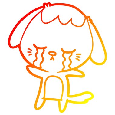 sıcak degrade çizgi çizim karikatür ağlayan köpek