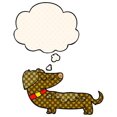 çizgi film köpek ve çizgi roman tarzında düşünce balonu