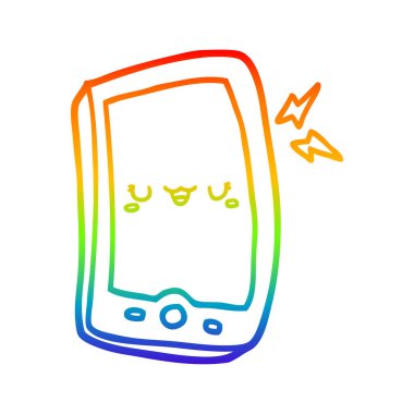 gökkuşağı degrade çizgi çizim sevimli karikatür cep telefonu