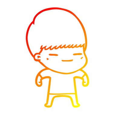 sıcak degrade çizgi çizim karikatür kendini beğenmiş çocuk