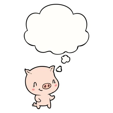 karikatür domuz ve düşünce balonu