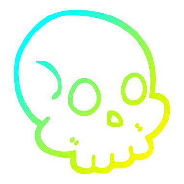 soğuk degrade çizgi çizim karikatür kafatası