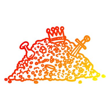 hazine nin sıcak degrade çizgi çizim ple