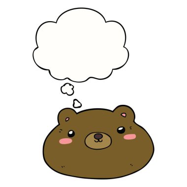 karikatür ayı ve düşünce balonu