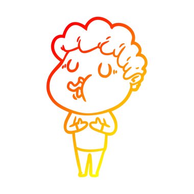 sıcak degrade çizgi çizim karikatür adam şarkı