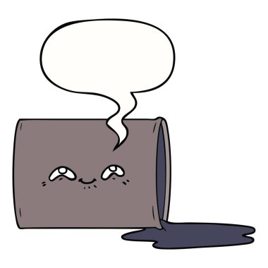 karikatür yağ davul ve konuşma balonu