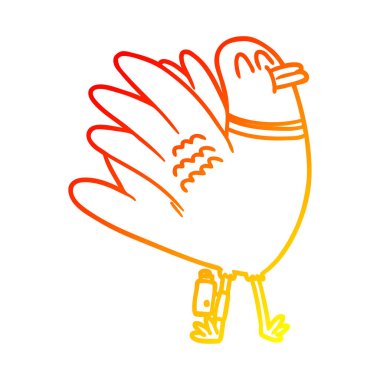 sıcak degrade çizgi çizim karikatür güvercin