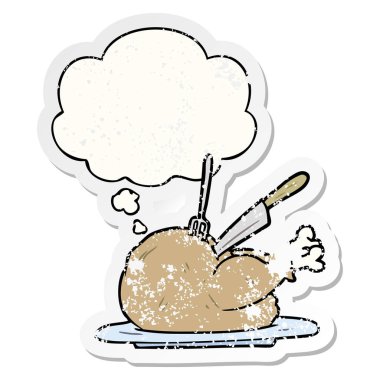 karikatür hindi ve sıkıntılı yıpranmış etiket olarak kabarcık düşünce