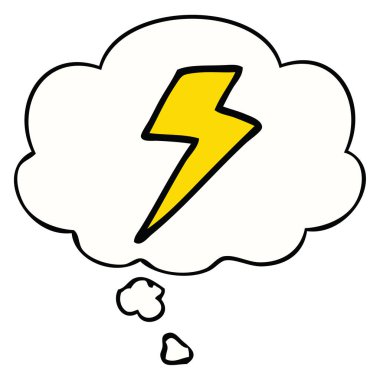 karikatür yıldırım ve düşünce balonu