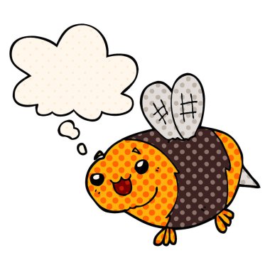 komik karikatür arı ve çizgi roman tarzında kabarcık düşünce