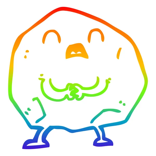 Rainbow gradient ligne dessin dessin dessin animé roche — Image vectorielle