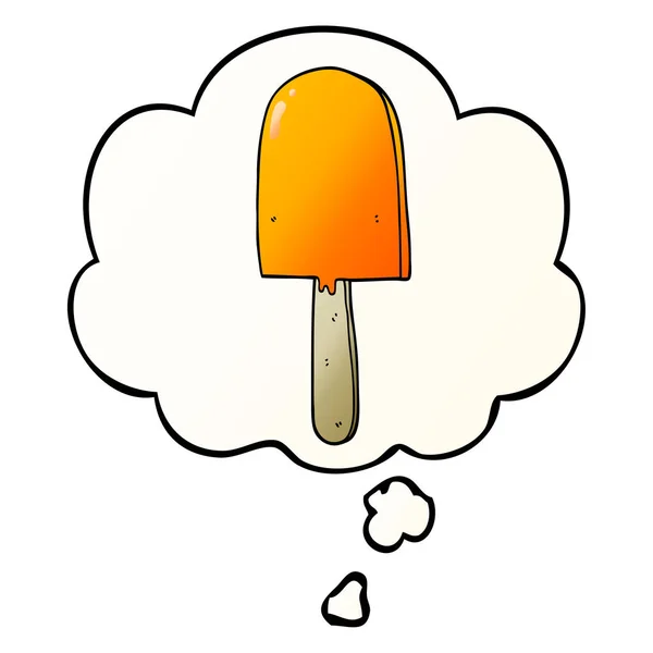 Tecknad Lollipop och tankebubbla i slät gradient stil — Stock vektor