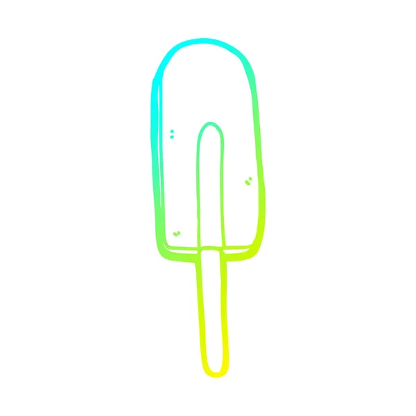 Linea gradiente freddo disegno cartone animato ghiaccio lolly — Vettoriale Stock