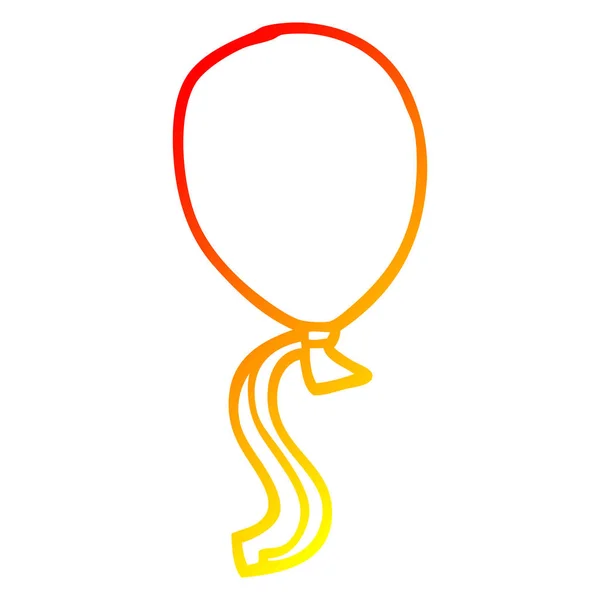 Warme kleurovergang lijntekening cartoon ballon met String — Stockvector