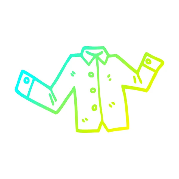 Línea de gradiente frío dibujo de dibujos animados camisa de negocios — Vector de stock