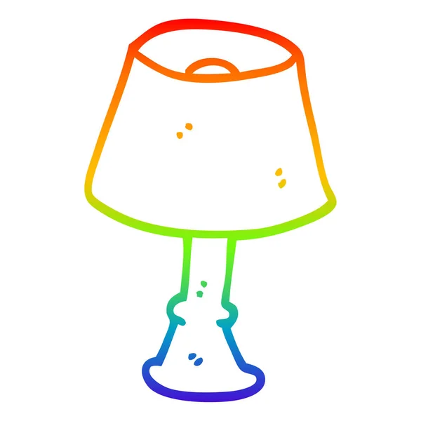 Rainbow gradient ligne dessin dessin dessin animé lampe régulière — Image vectorielle