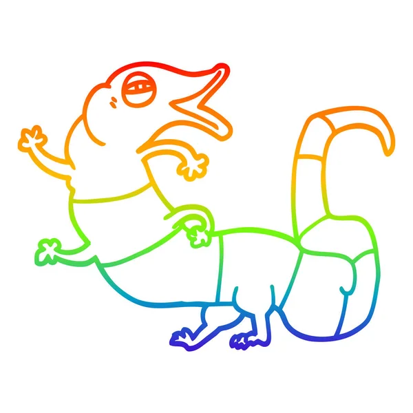 Rainbow gradient line drawing cartoon halloween monster — Stock Vector