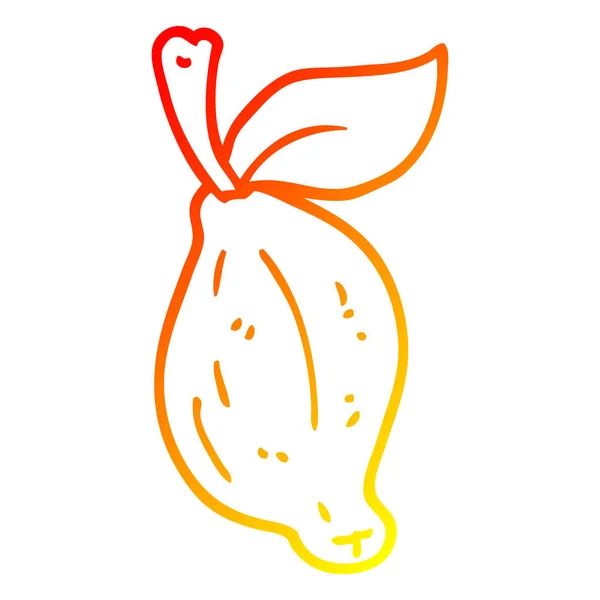 Varm gradient linje ritning tecknad limefrukt — Stock vektor