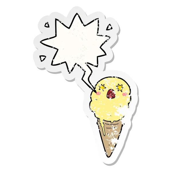 V kresleném seriálu šokovaná zmrzlina a proslov — Stockový vektor