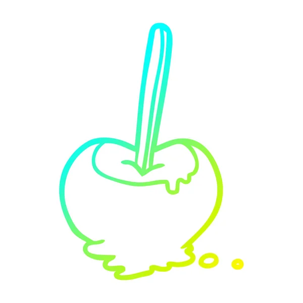 Linea gradiente freddo disegno mela caramella — Vettoriale Stock