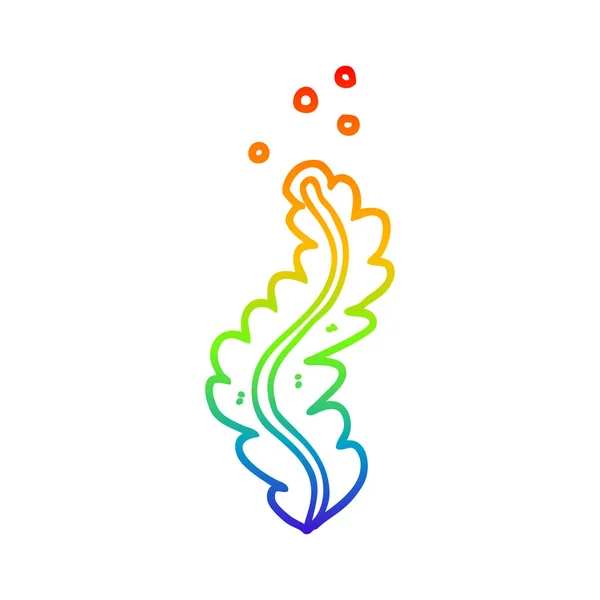 Linha gradiente arco-íris desenho de algas desenhos animados — Vetor de Stock