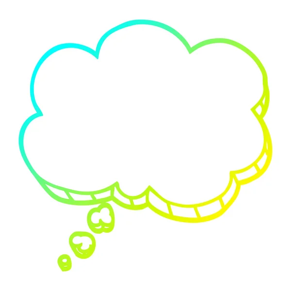 Línea de gradiente frío dibujo de la burbuja de expresión de dibujos animados — Vector de stock