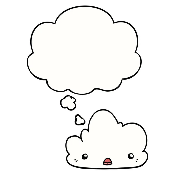 Słodkie kreskówki chmura i myśli bańka — Wektor stockowy
