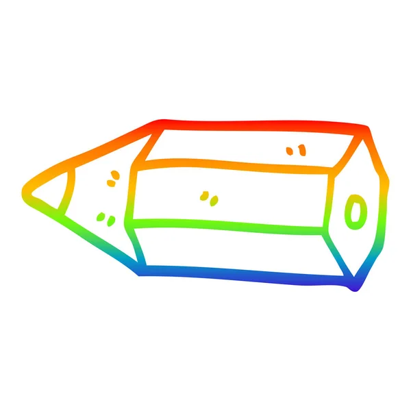 Línea de gradiente arco iris dibujo dibujos animados para colorear lápiz — Vector de stock