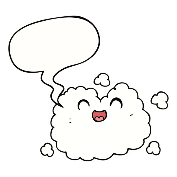 Cartoon happy smoke cloud and speech bubble — Stock Vector