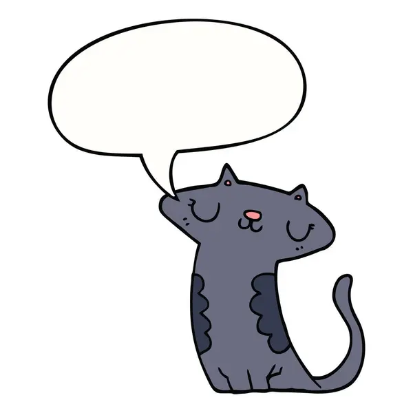 Dibujos animados gato y el habla burbuja — Archivo Imágenes Vectoriales