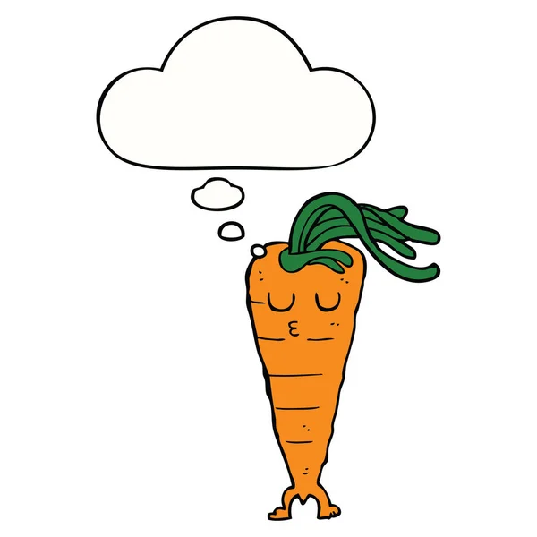 Cartoon carrot and thought bubble — Stock Vector