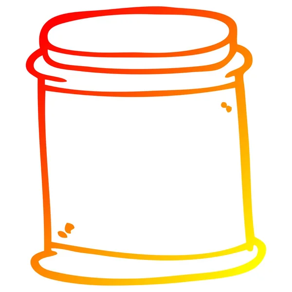 Chaud gradient ligne dessin animé pots de vitamines — Image vectorielle