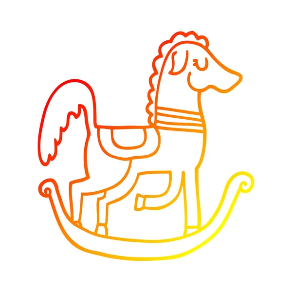 Čára teplého přechodu kresba kreslená Houpací kůň — Stockový vektor