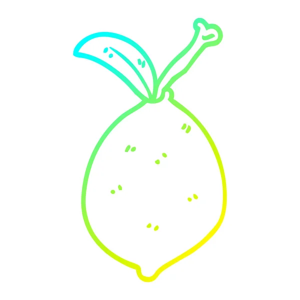 Hideg színátmenet vonal rajz rajzfilm lime gyümölcs — Stock Vector