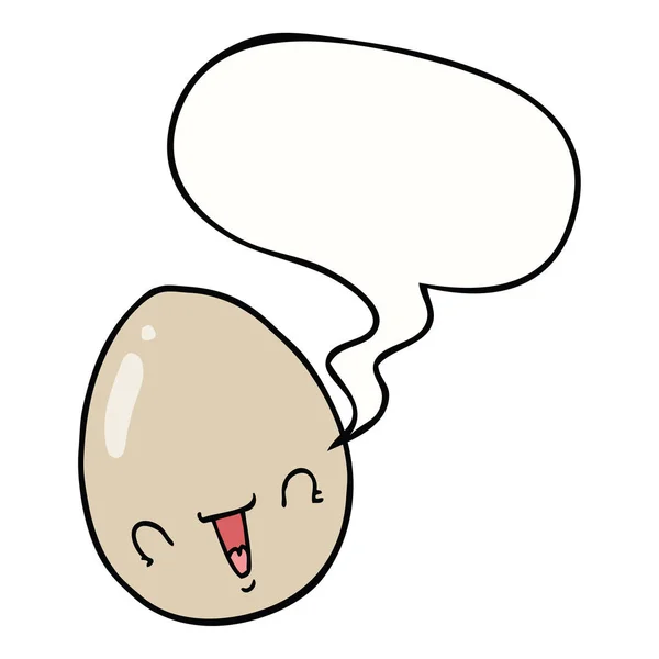 Cartoon egg and speech bubble — Stock Vector