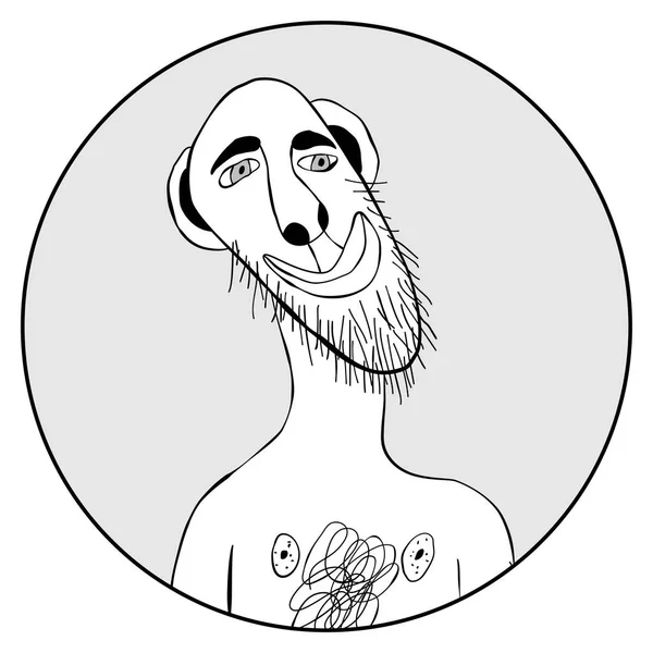 Bir gerçeküstü komik portre, kabataslak çizim.