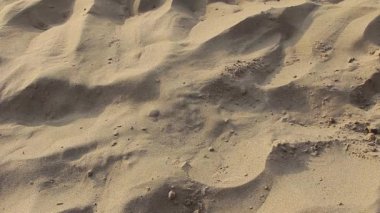 Altın kum plaj, kum adım ayak yürürken ayakları.