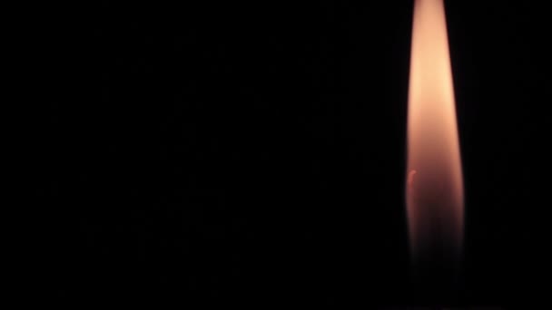 黑色背景上的单燃烧蜡蜡烛 — 图库视频影像