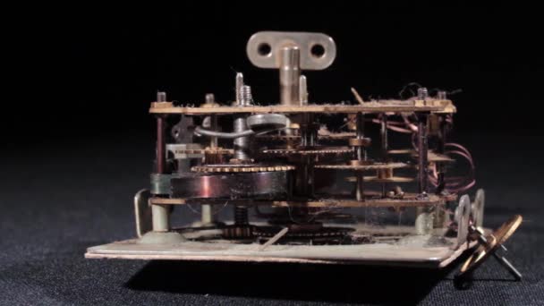 Mechanism Old Fashioned Alarm Clock — Stock Video