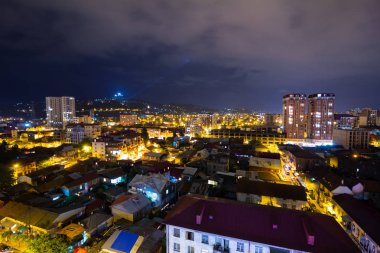 Gece Şehri Manzarası, Yukarıdan Görünüm. 