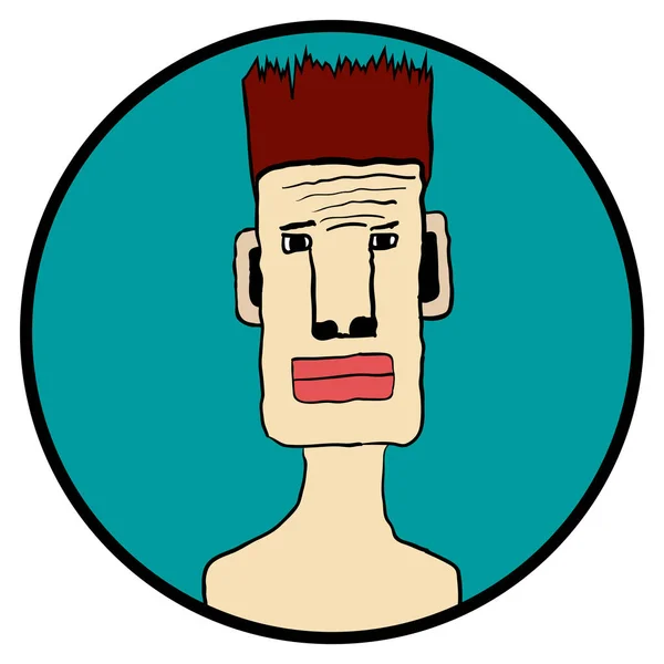 Ilustración Dibujada Retrato Divertido Surrealista — Vector de stock