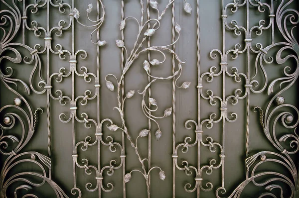 Metal Gate Many Forged Metal Gate Elements Number — Stock Photo, Image