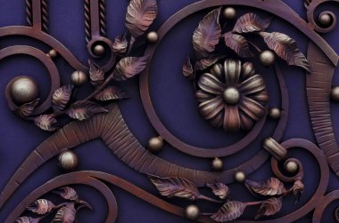 Dekorasyon dövme metal kapılar, renkli güzel öğeleri