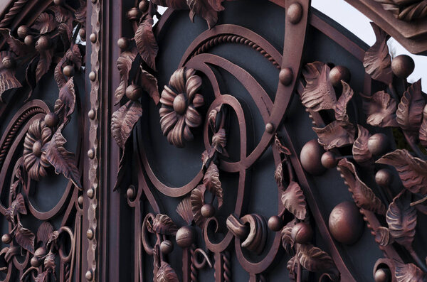Beautiful elements of decorative forged metal gates