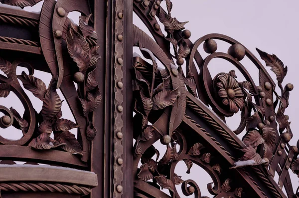 Forged products. Metal gates with decorative elements