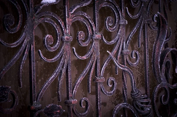 Forged Metal Elements Gate Cold — Stock Photo, Image